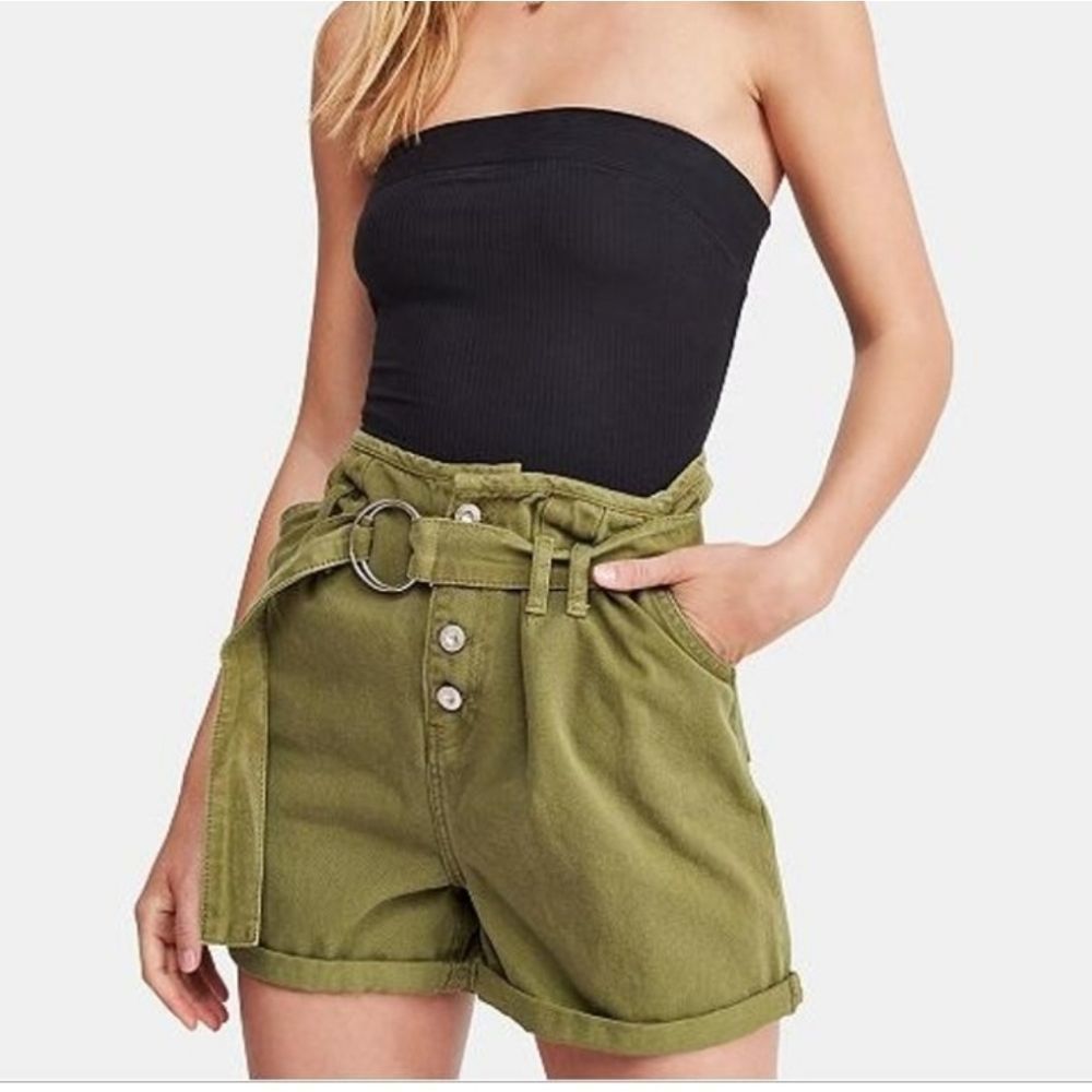 Free People Cindy utility hi-waist shorts size 2
